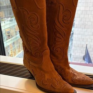 Brown Western-Style Women's suede Boots